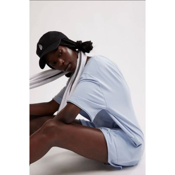 Free People Movement Hot Shot Tee Romper in Steel Blue Size XS - Picture 2 of 6